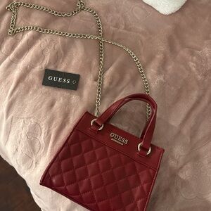 Guess Red Quilted Crossbody Bag